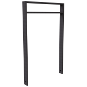 Lean-on hoop made of steel tube | Square tube, 80 x 20 mm | with cross bar (small distance) | total width: 750 mm | hot-dip galvanized and coated DB 703